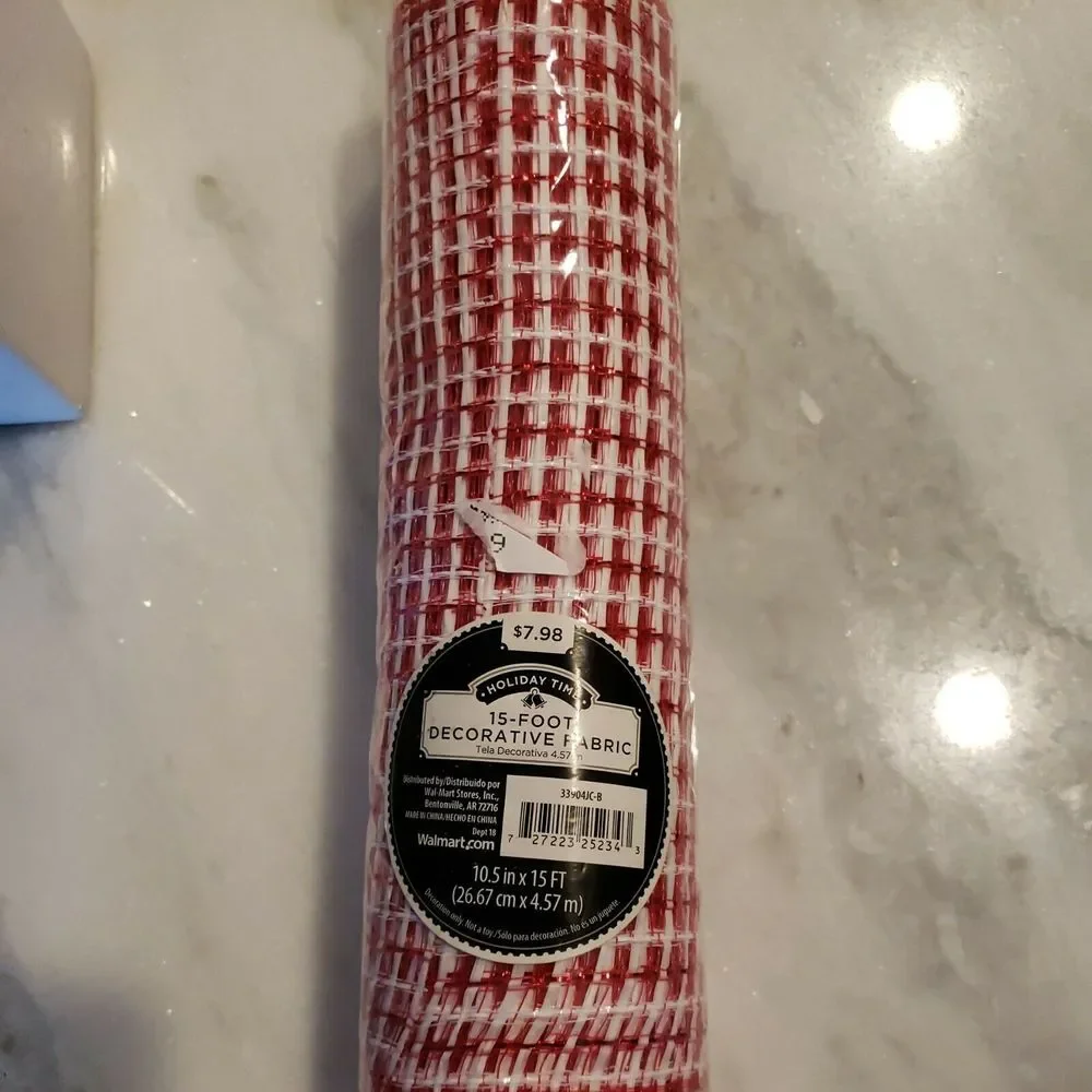 Holiday Time 15‎ Foot Decorative Red Fabric 10.5